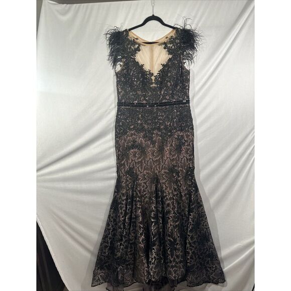 NWD MAC DUGGAL [ 16 ] 79230  Feather Cap Sleeve Illusion Neck Trumpet Gown S1603 - Picture 11 of 16